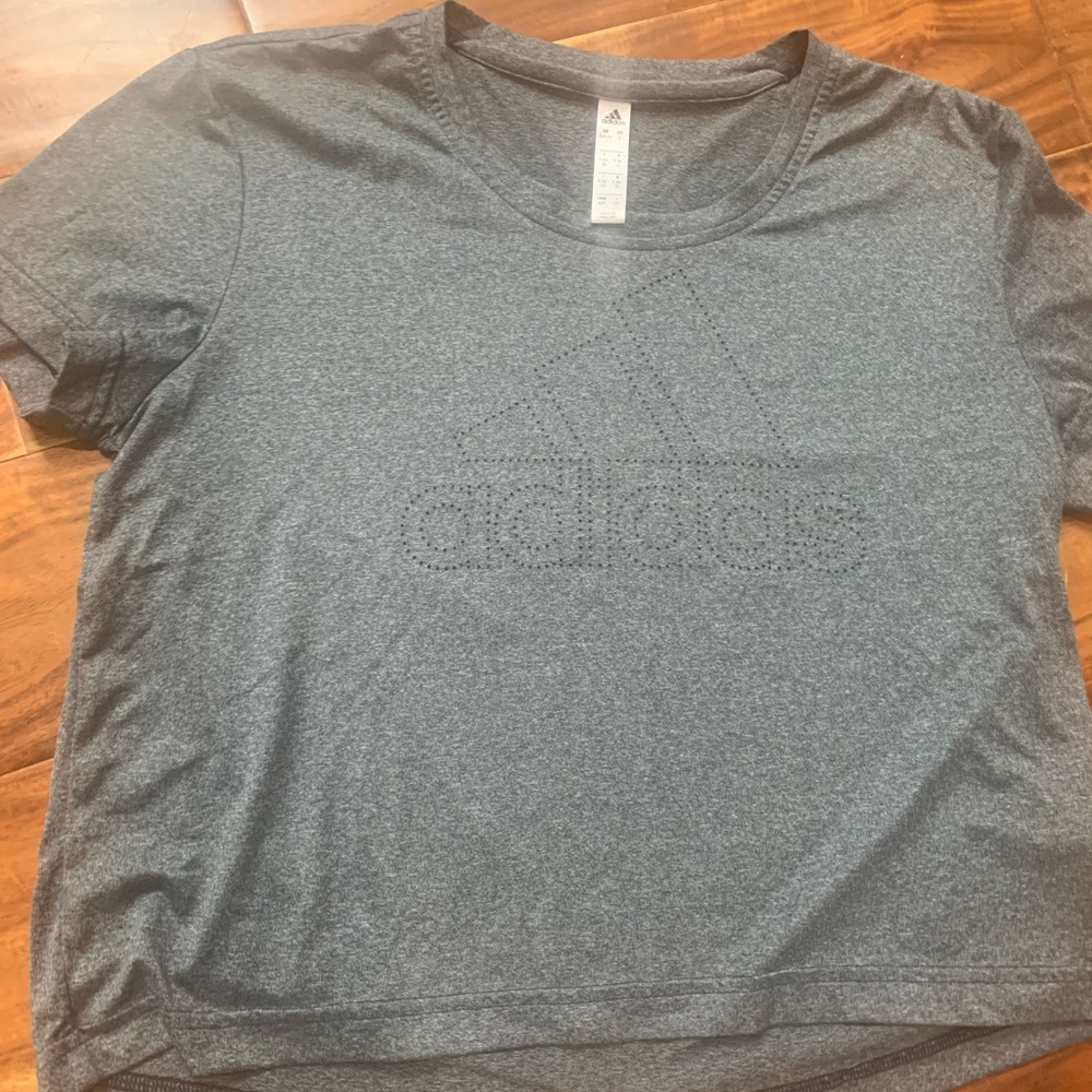 Adidas top, grey size small